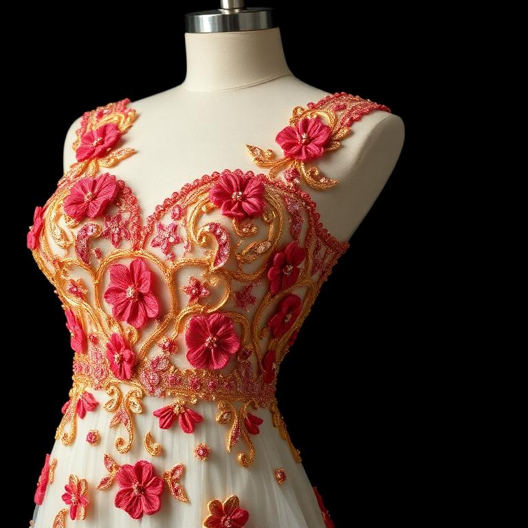 Rose Bloom Beaded Dress